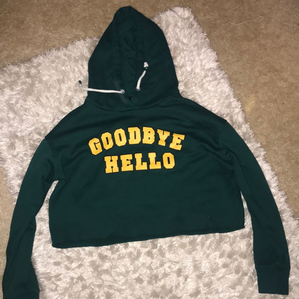 Dark green cropped hoodie